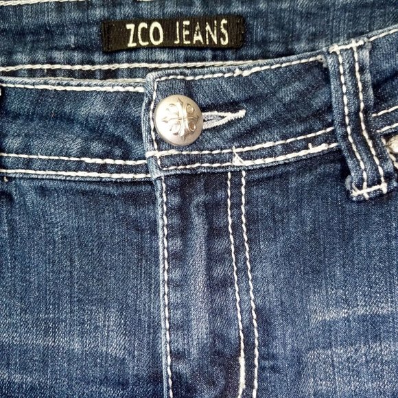 ZCO Jeans  Girls size 14 or Women's size 6  Silver Metallic Sequin  Stretch  GUC - Picture 8 of 11